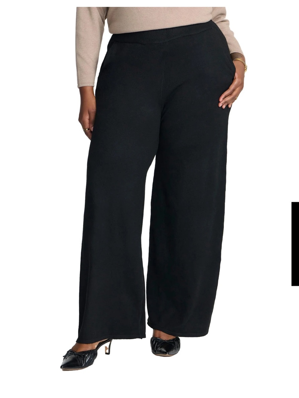 NWT ELOQUII elements Plus Size Knit Wide Leg ribbed pull on pants,26/28